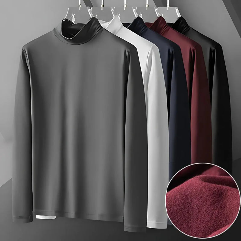 Warm Mercerized Cotton Shirt with Fleece Base