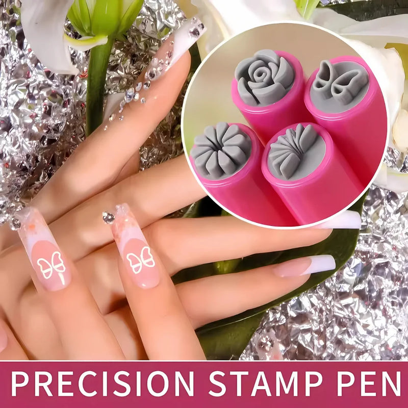 Nail Art Stamp Pen Set for Precise Designs