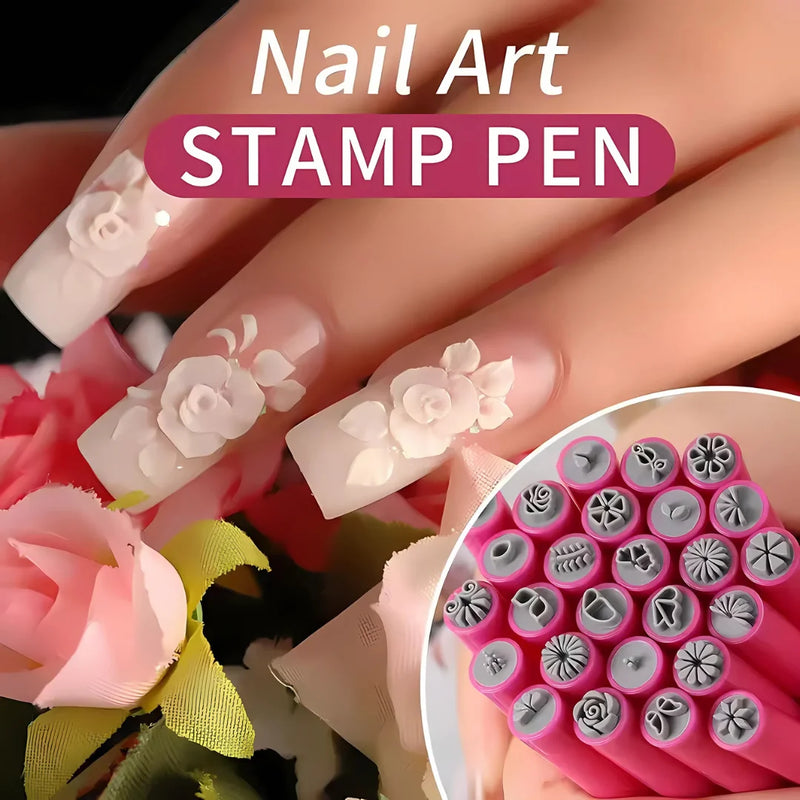 Nail Art Stamp Pen Set for Precise Designs