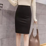 Stylish, elegant midi pencil skirt with back slit