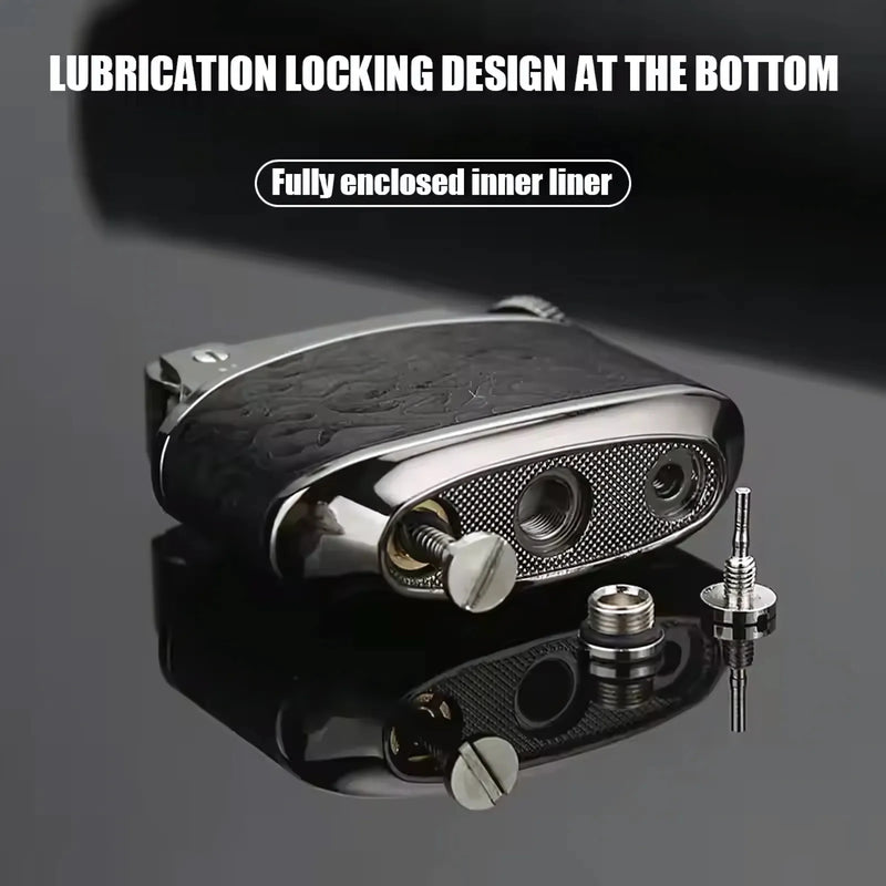 Retro Kerosene Lighter with PU Leather Finish