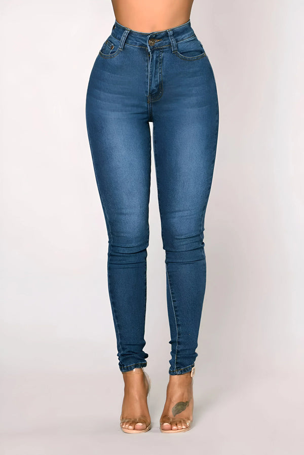 High-Waist Stretch-Jeans