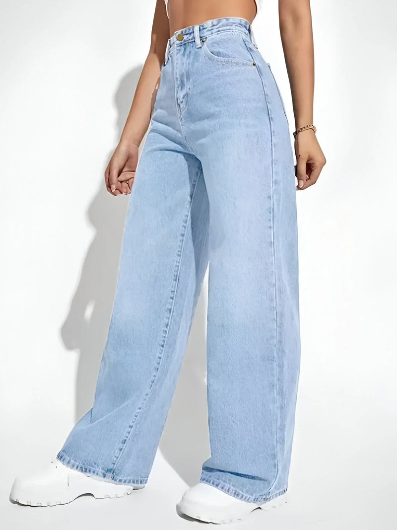 Women's Mid-Waist Straight-Leg Jeans