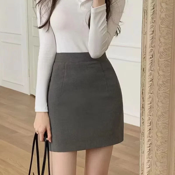 Slim high-waist mini pencil skirt