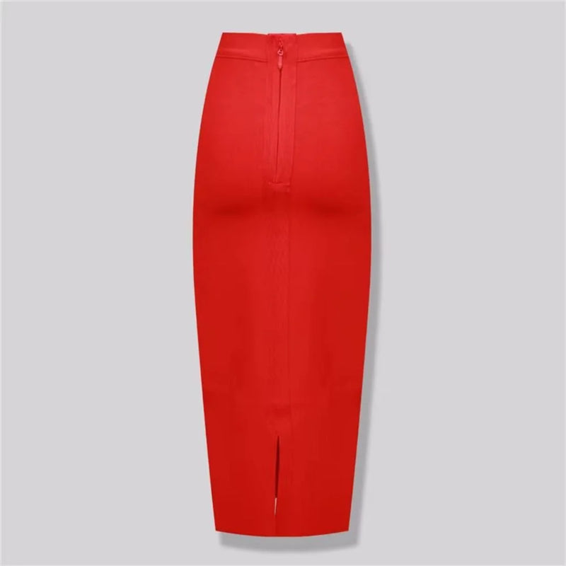 Elegant high-waist bodycon midi skirt