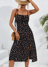 Polka Dot & Floral Print Suspender Dress