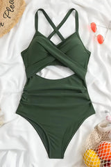 Criss-Cross Tummy Control Swimsuit