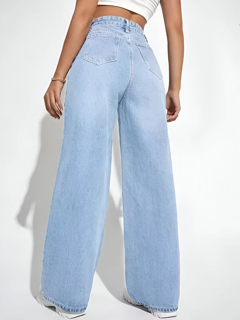 Women's Mid-Waist Straight-Leg Jeans