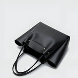Split Leather Tote Bag with Zipper Closure
