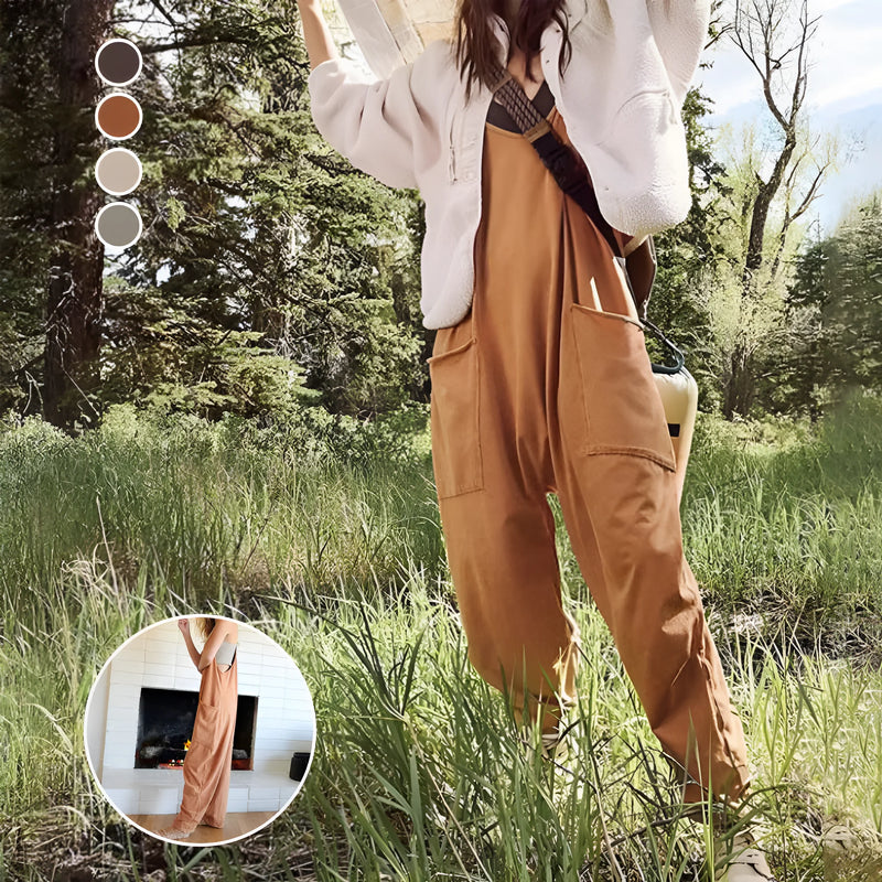 Comfortable Zipper Jumpsuit With Pockets