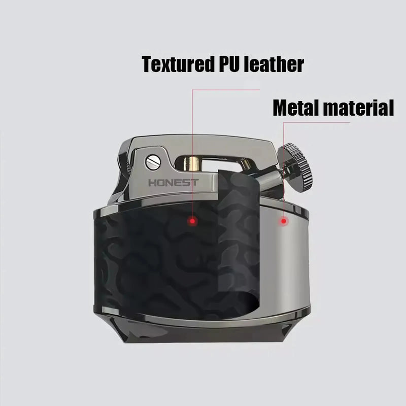 Retro Kerosene Lighter with PU Leather Finish