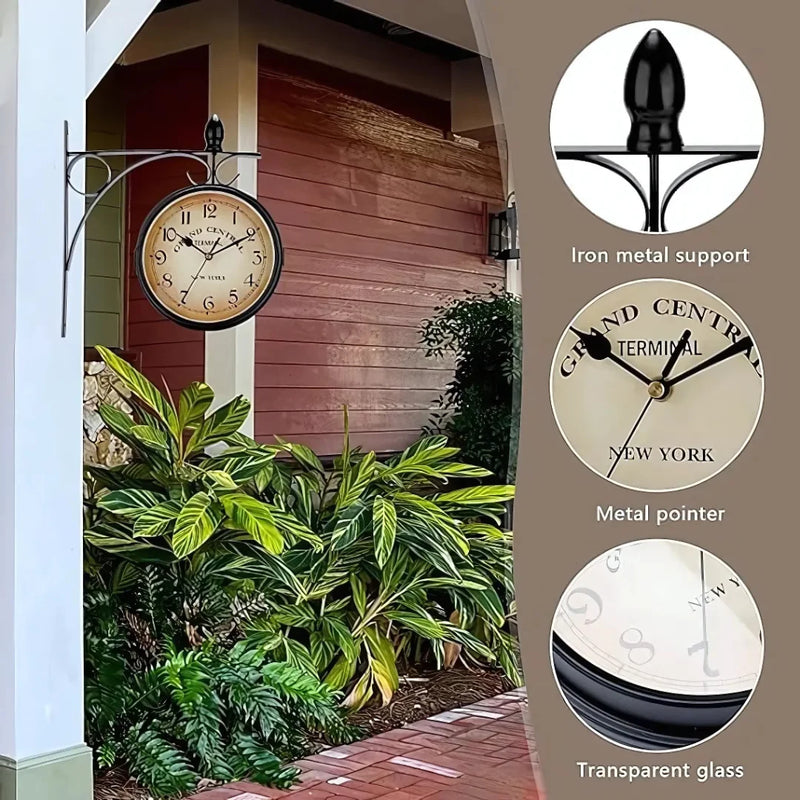 Double-Sided Retro Wall Clock
