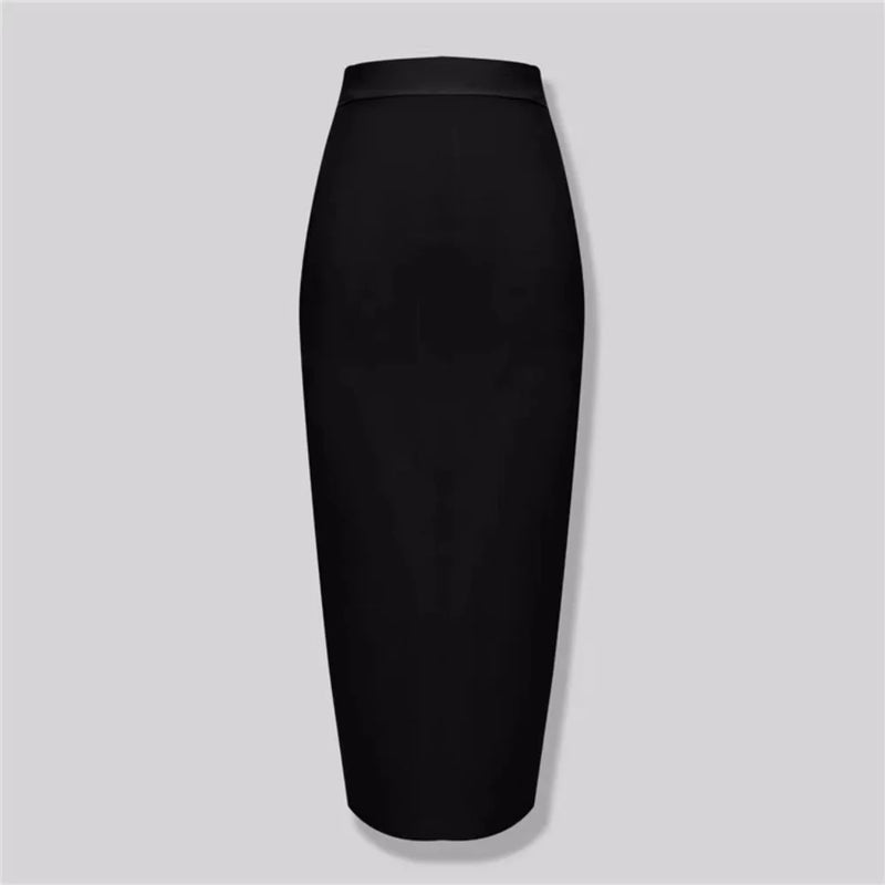 Elegant high-waist bodycon midi skirt