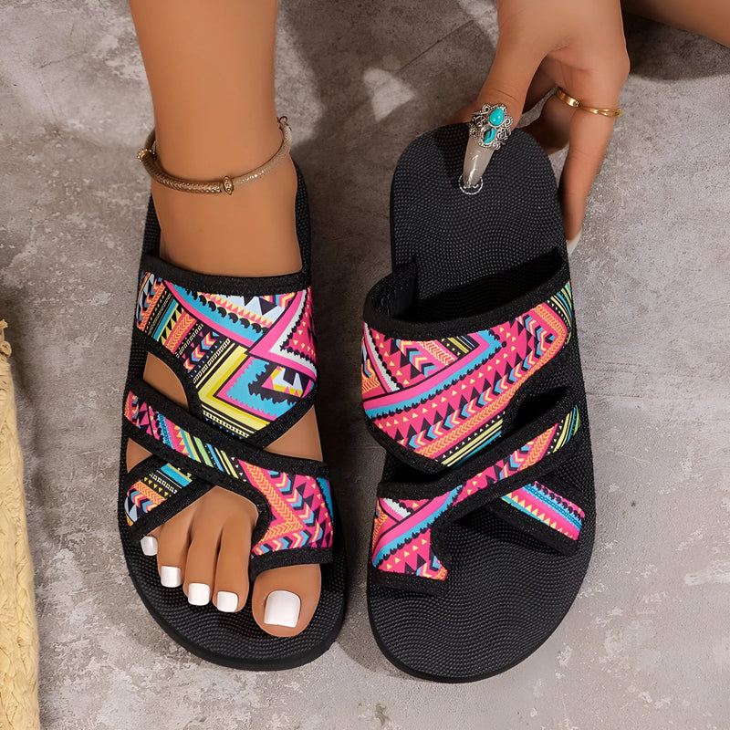 Women’s Summer Plaid Flat Sandals
