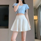 High-waist pleated tennis skirt