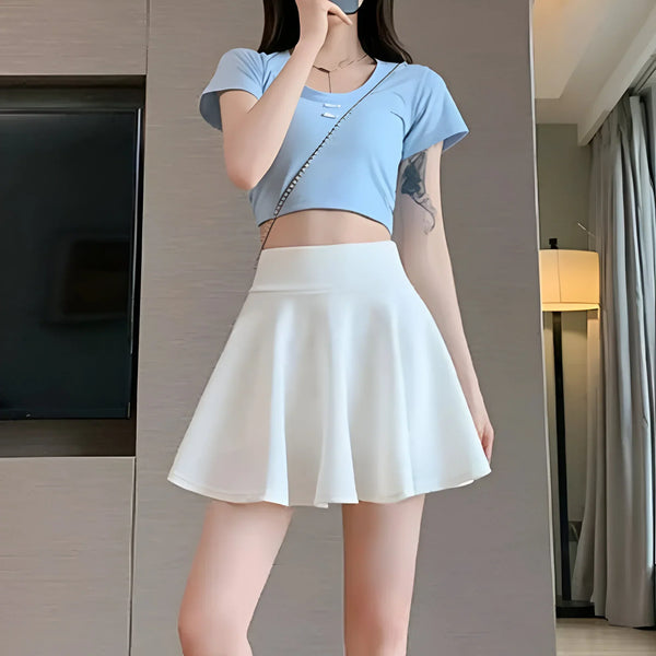 High-waist pleated tennis skirt
