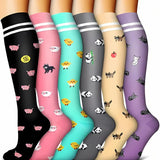 6-Pair Compression Socks for Pain Relief & Daily Comfort