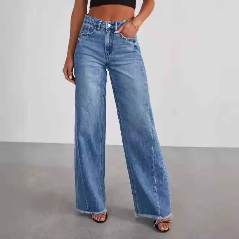 Women's High-Waisted Wide-Leg Denim Jeans