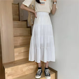 Women's high-waist chiffon A-line skirt