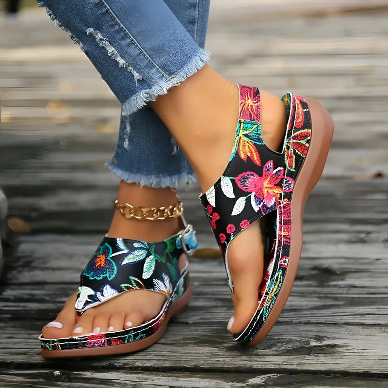 Women’s Floral Embroidered Wedge Sandals