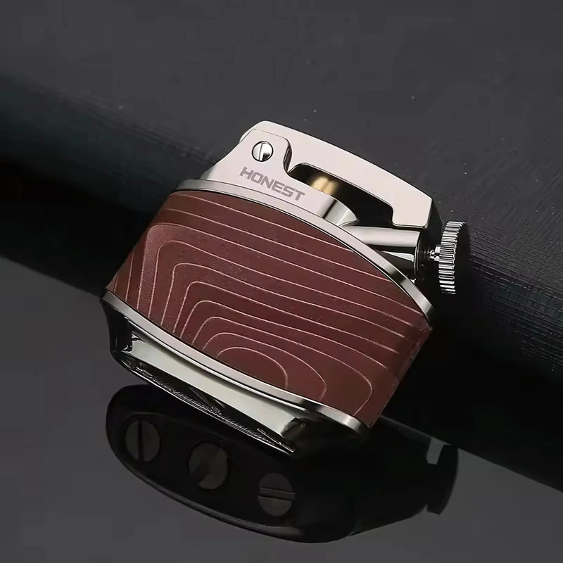 Retro Kerosene Lighter with PU Leather Finish