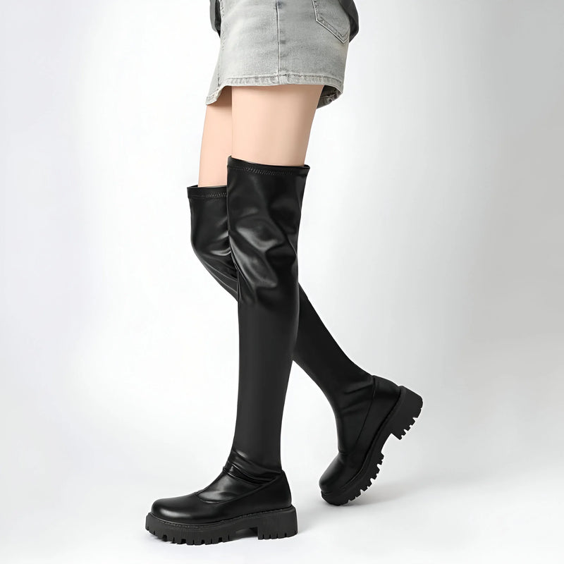 Knee-High Chunky Boots for Women