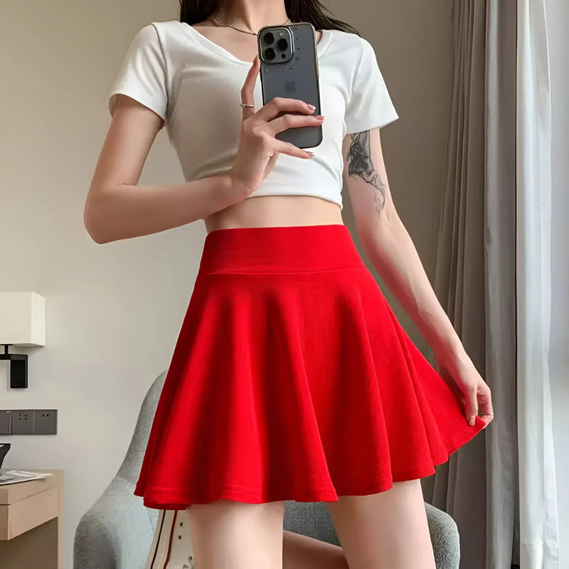 High-waist pleated tennis skirt