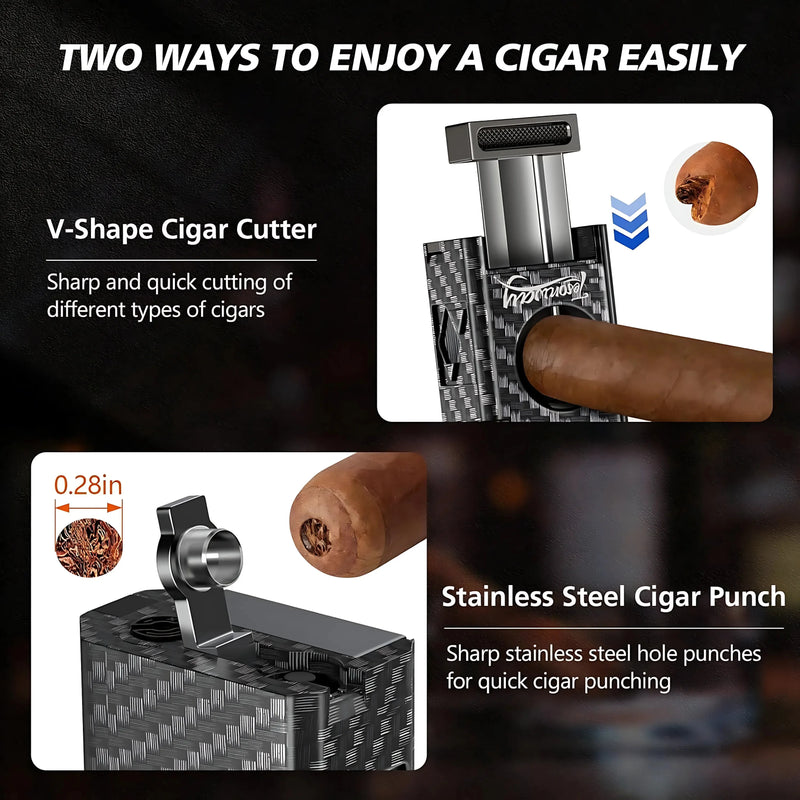 Jet Flame Cigar Lighter with Cutter & Punch