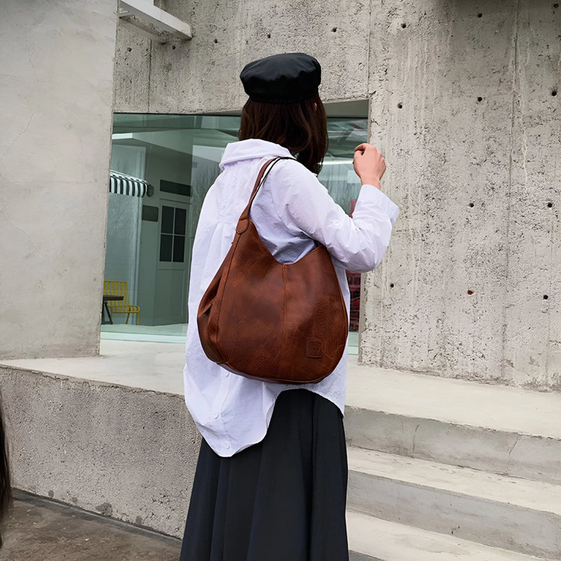 Women's Vintage Large Shoulder Leather Bag