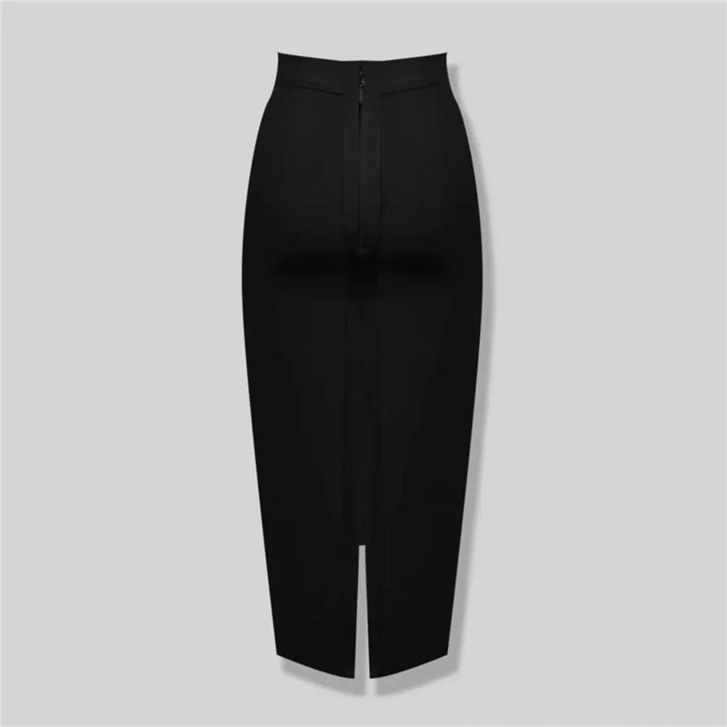 Elegant high-waist bodycon midi skirt