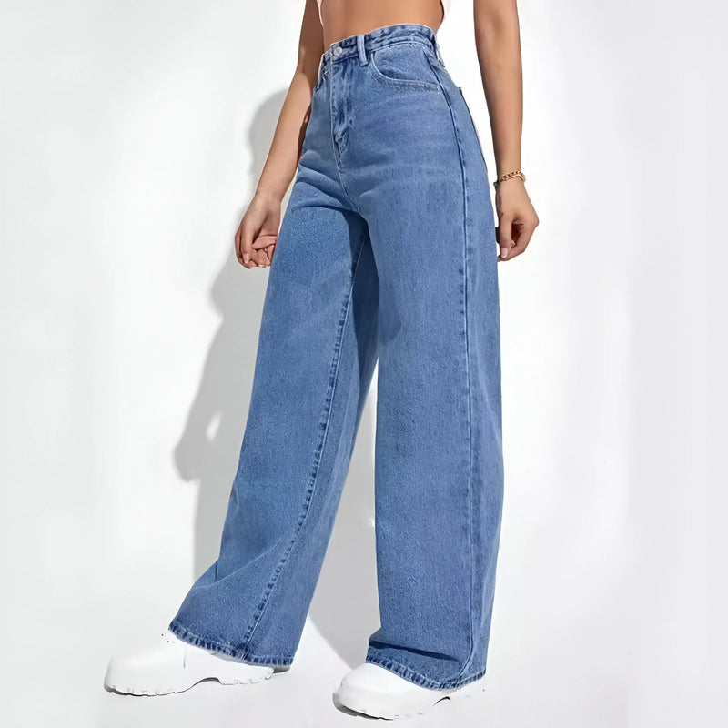 Women's Mid-Waist Straight-Leg Jeans