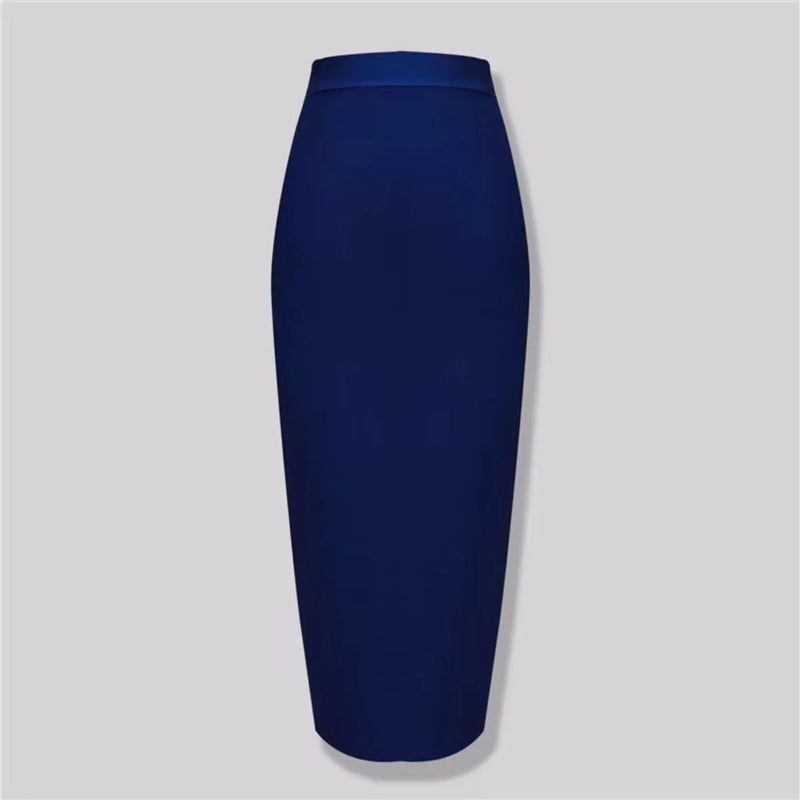 Elegant high-waist bodycon midi skirt