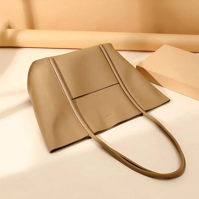 Women's Spacious Split Leather Tote Bag