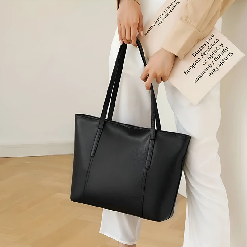 Women's Split Leather Commuter Tote Bag