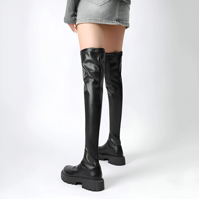 Knee-High Chunky Boots for Women