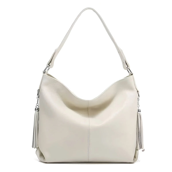 Stylish Leather Crossbody Bag with Tassel Details