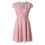 Floral Mini Skirt with V-Neck Detail