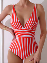 Striped One-Piece Swimsuit