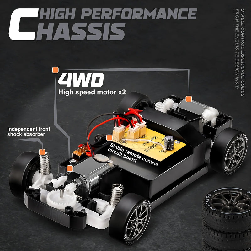 Retro Drift Master – 4WD RC Car with LED Lights