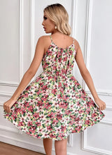 Floral Lace-Up Summer Dress