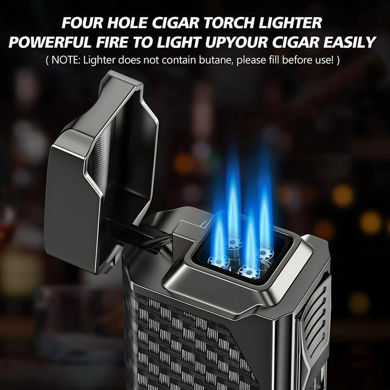Jet Flame Cigar Lighter with Cutter & Punch