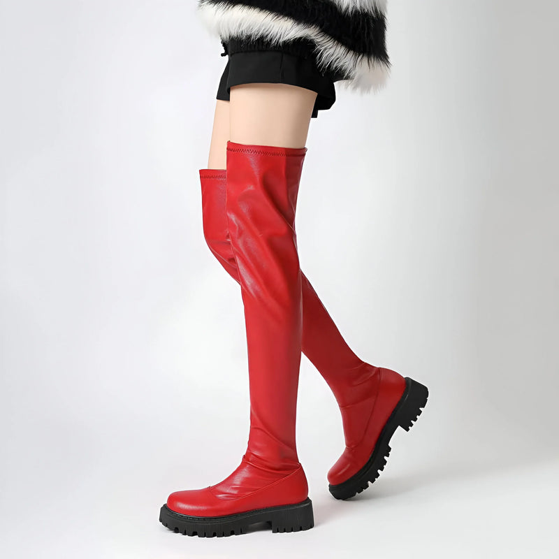 Knee-High Chunky Boots for Women