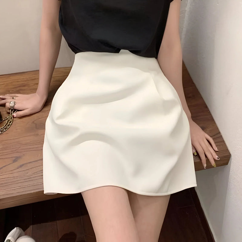 Chic high-waist A-line mini skirt