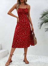 Polka Dot & Floral Print Suspender Dress