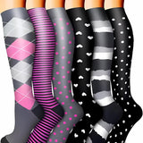 6-Pair Compression Socks for Pain Relief & Daily Comfort