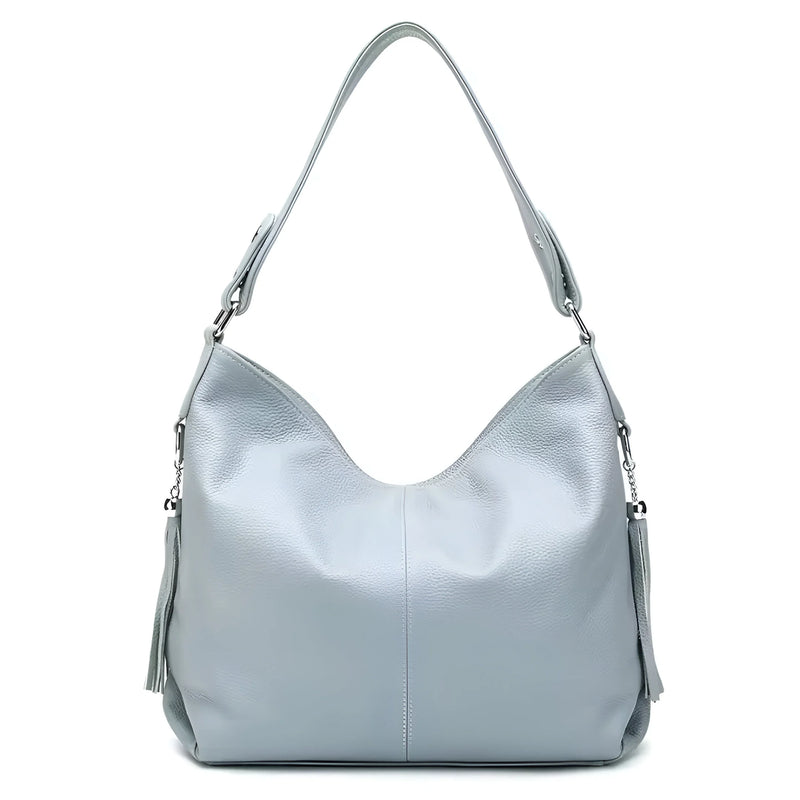 Stylish Leather Crossbody Bag with Tassel Details