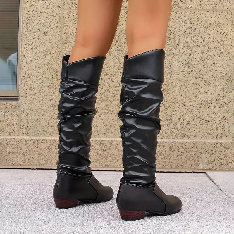 Women’s Knee-High Pleated Boots