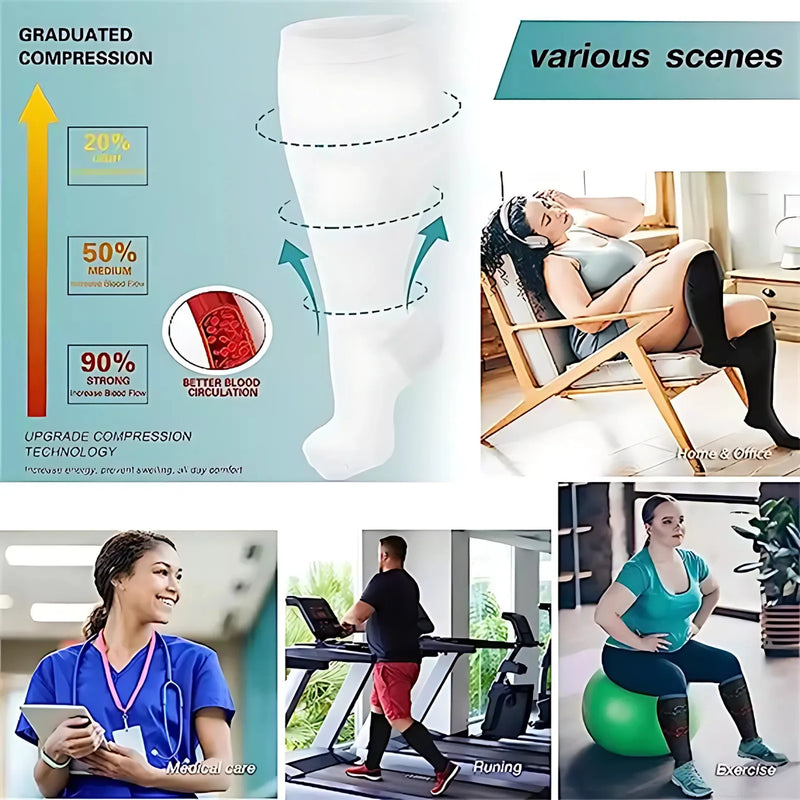 Plus Size Compression Socks for Sports & Fitness