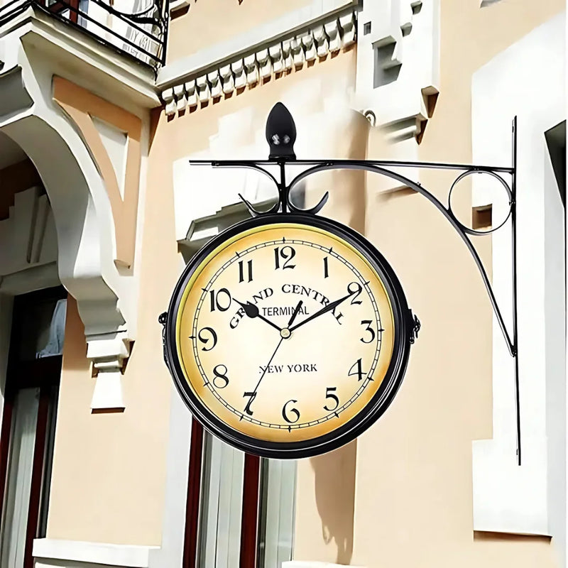 Double-Sided Retro Wall Clock