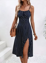Polka Dot & Floral Print Suspender Dress